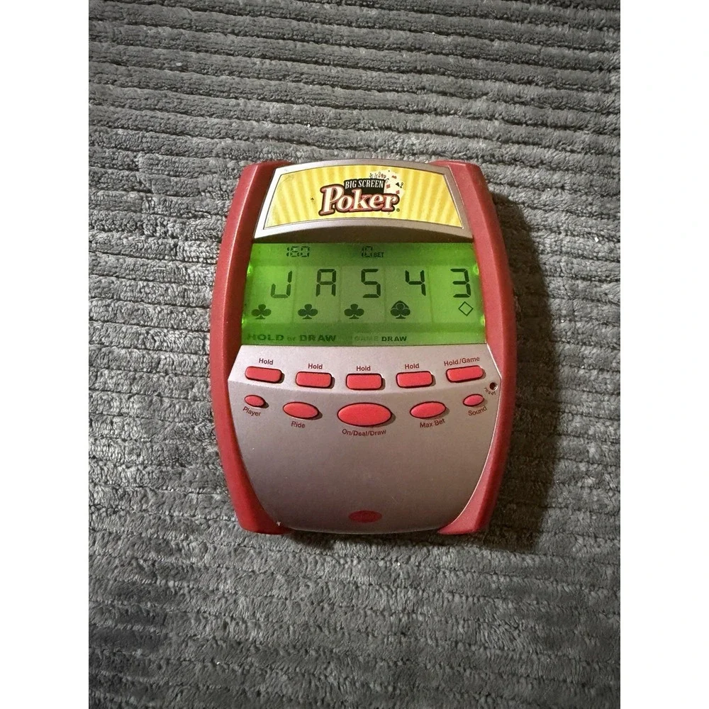 Radica Big Screen Poker Electronic Handheld Game 2005 Travel LCD TESTED & WORKS